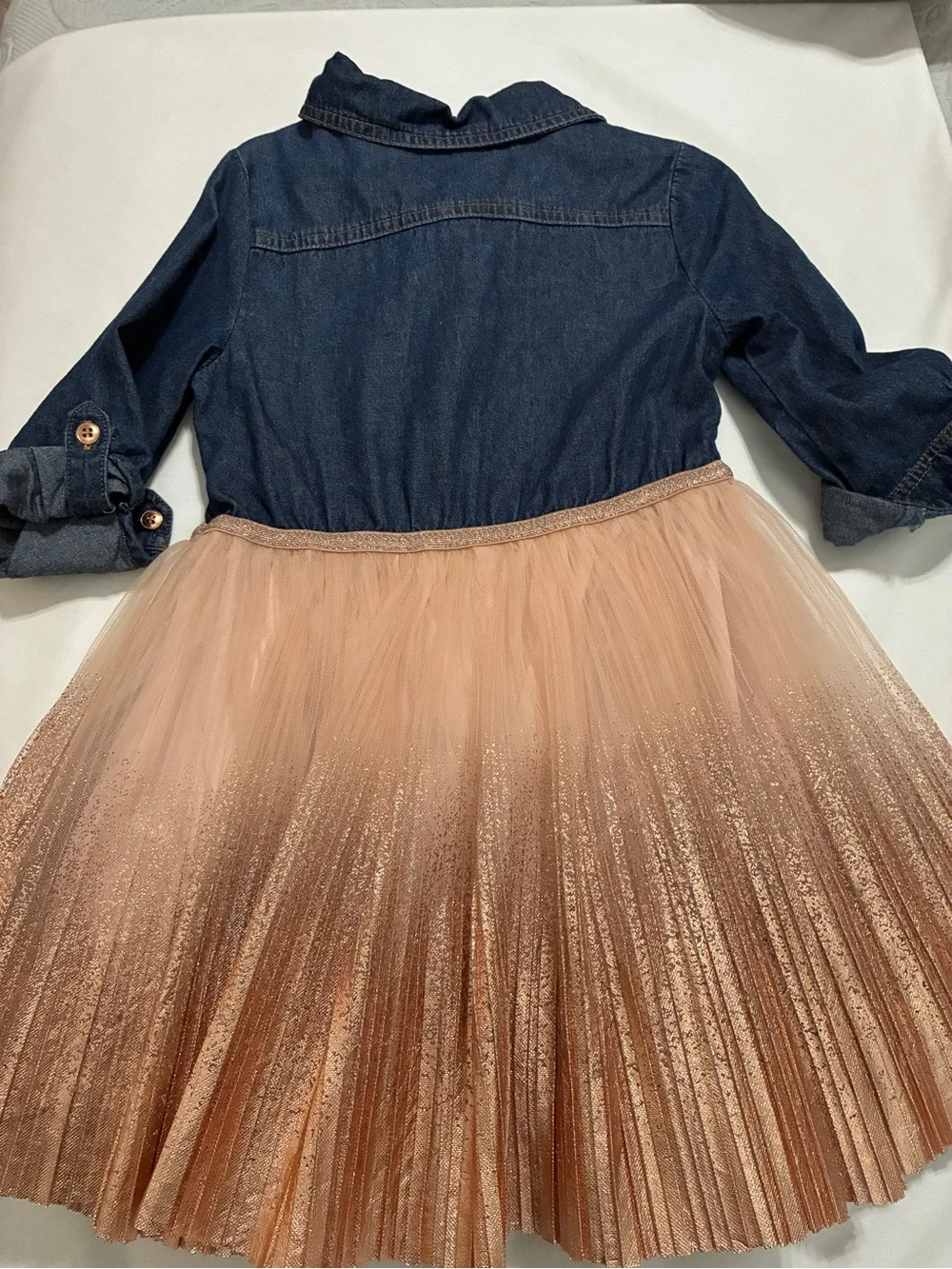 Lilt Denim & Rose Gold Tulle Size 5T Dress